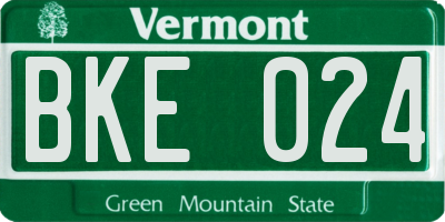 VT license plate BKE024