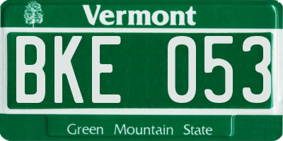 VT license plate BKE053