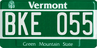 VT license plate BKE055