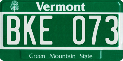 VT license plate BKE073