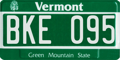 VT license plate BKE095