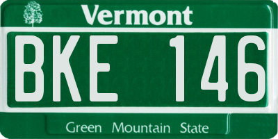 VT license plate BKE146