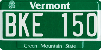 VT license plate BKE150