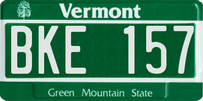 VT license plate BKE157