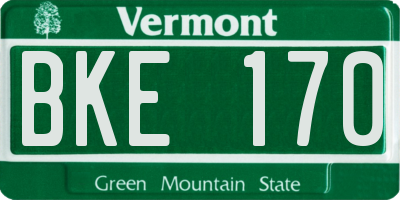 VT license plate BKE170