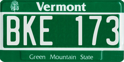 VT license plate BKE173
