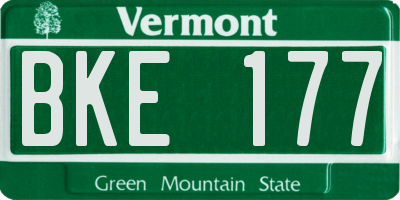 VT license plate BKE177