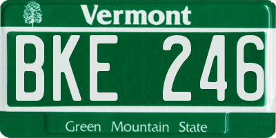 VT license plate BKE246
