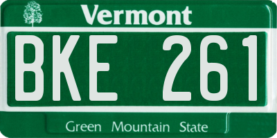 VT license plate BKE261