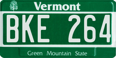 VT license plate BKE264