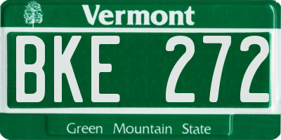 VT license plate BKE272
