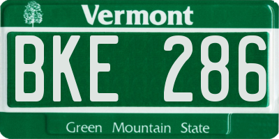 VT license plate BKE286
