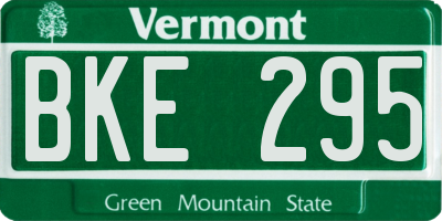 VT license plate BKE295