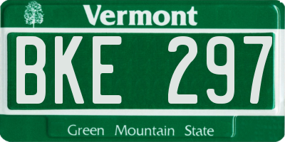 VT license plate BKE297