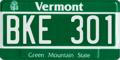 VT license plate BKE301