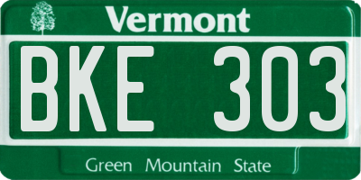 VT license plate BKE303