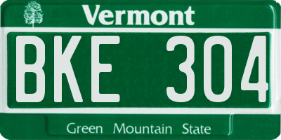 VT license plate BKE304