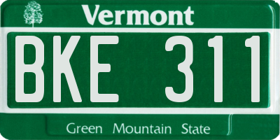 VT license plate BKE311