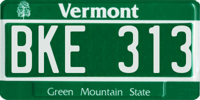 VT license plate BKE313