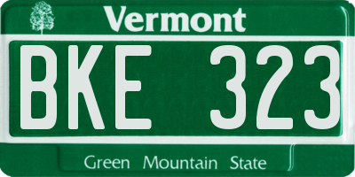 VT license plate BKE323