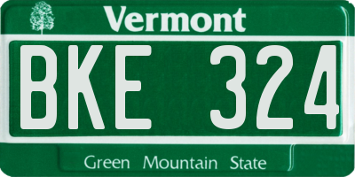 VT license plate BKE324