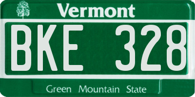 VT license plate BKE328