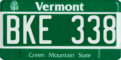 VT license plate BKE338