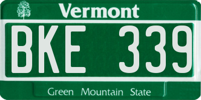 VT license plate BKE339