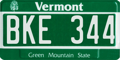 VT license plate BKE344