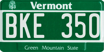 VT license plate BKE350