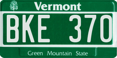 VT license plate BKE370