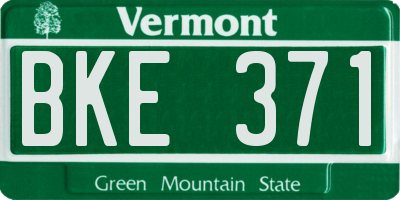 VT license plate BKE371
