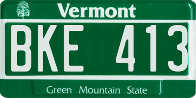 VT license plate BKE413