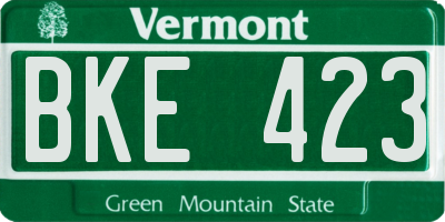 VT license plate BKE423