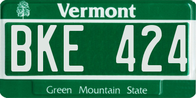 VT license plate BKE424