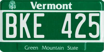 VT license plate BKE425