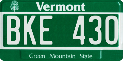 VT license plate BKE430