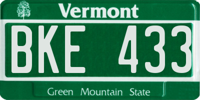 VT license plate BKE433