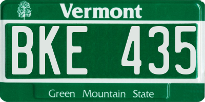 VT license plate BKE435
