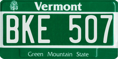 VT license plate BKE507