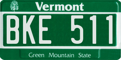 VT license plate BKE511