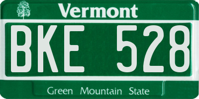 VT license plate BKE528