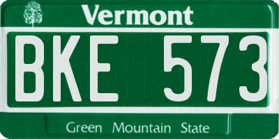 VT license plate BKE573