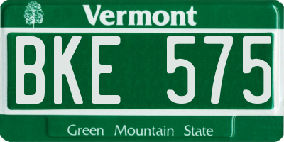 VT license plate BKE575