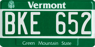 VT license plate BKE652