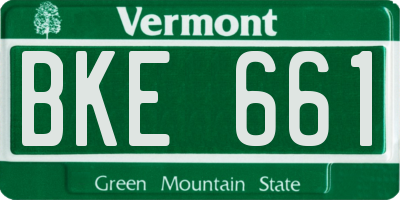 VT license plate BKE661
