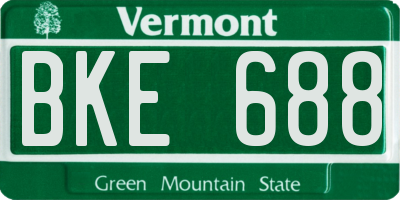 VT license plate BKE688