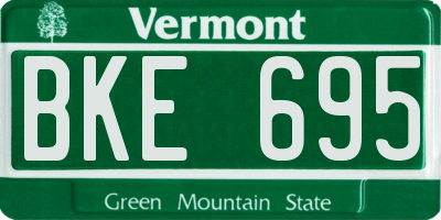 VT license plate BKE695