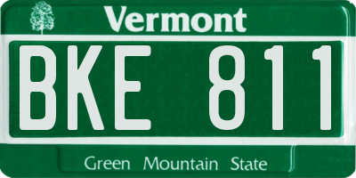 VT license plate BKE811