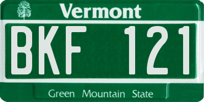 VT license plate BKF121